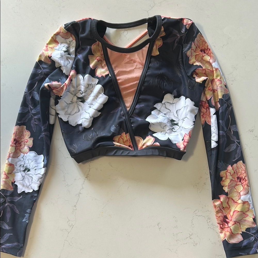 Floral Long Sleeve Dancewear Top